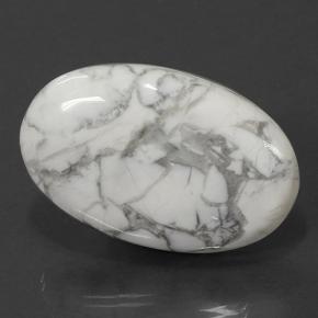 Howlite naturale bianco da 58,22 ct, taglio ovale, opaco
