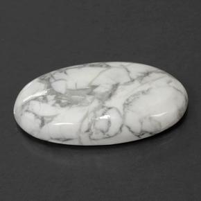 Howlite naturale bianco da 58,22 ct, taglio ovale, opaco