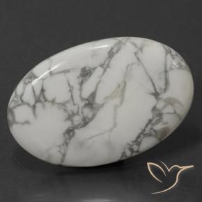 Howlite Bianco grigio naturale da 102.41 ct, Ovale, Opaco