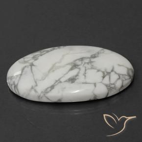 Howlite Bianco grigio naturale da 102.41 ct, Ovale, Opaco