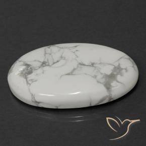 Howlite Bianco grigio naturale da 62.07 ct, Ovale, Opaco
