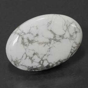 Howlite naturale bianco da 66,12 ct, taglio ovale, opaco
