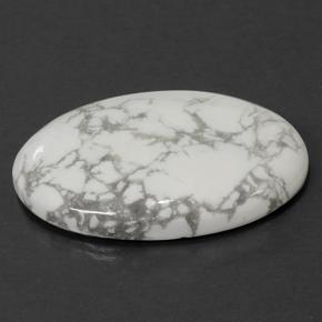 Howlite naturale bianco da 66,12 ct, taglio ovale, opaco
