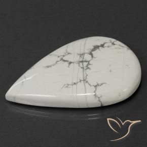 Howlite Bianco grigio naturale da 73.45 ct, Forma a pera, Opaco