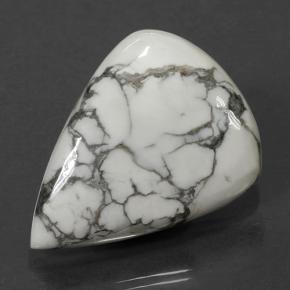 Howlite naturale bianco da 48,63 ct, taglio a pera, opaco