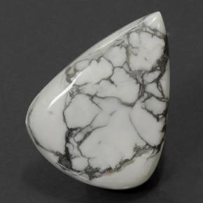 Howlite naturale bianco da 48,63 ct, taglio a pera, opaco