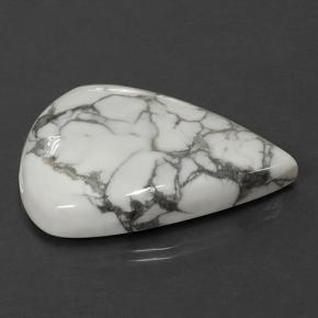 Howlite naturale bianco da 48,63 ct, taglio a pera, opaco