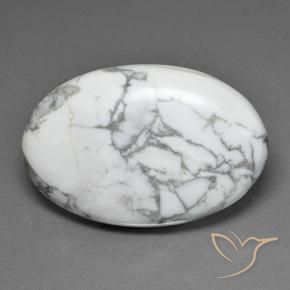 Howlite Bianco grigio naturale da 81.32 ct, Ovale, Opaco