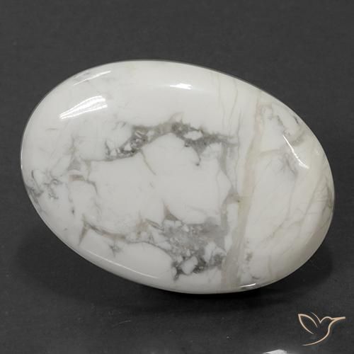 Howlite Bianco grigio naturale da 71.05 ct, Ovale, Opaco