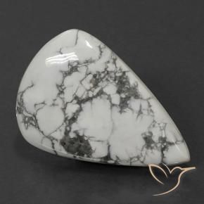 Howlite Bianco grigio naturale da 75.33 ct, Forma a pera, Opaco