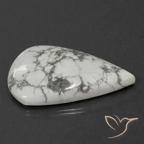 Howlite Bianco grigio naturale da 75.33 ct, Forma a pera, Opaco