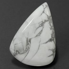 Howlite naturale bianco da 81,32 ct, taglio a pera, opaco