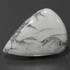 Howlite naturale bianco da 81,32 ct, taglio a pera, opaco