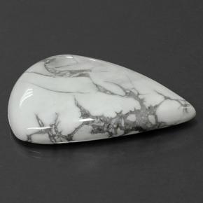 Howlite naturale bianco da 81,32 ct, taglio a pera, opaco
