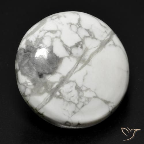 22.71ct Naturale Bianco grigio Howlite, Rotondo, Opaco