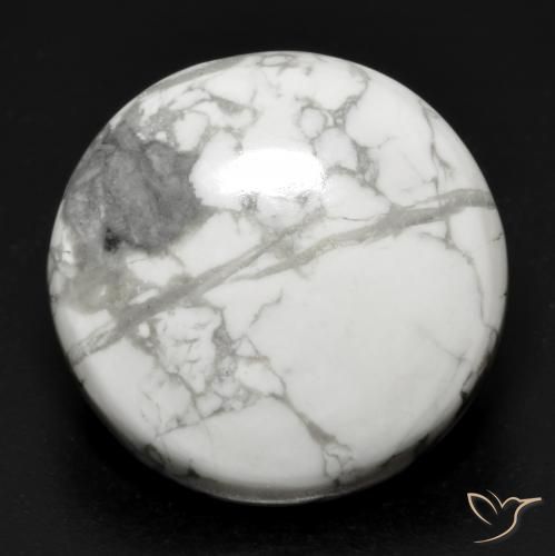 Howlite Bianco grigio naturale da 22.71 ct, Rotondo, Opaco