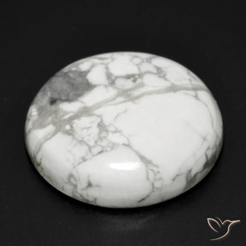 Howlite Bianco grigio naturale da 22.71 ct, Rotondo, Opaco