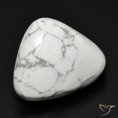 Howlite Bianco grigio naturale da 15.63 ct, Taglio trillion, Opaco