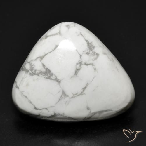 Howlite Bianco grigio naturale da 15.63 ct, Taglio trillion, Opaco