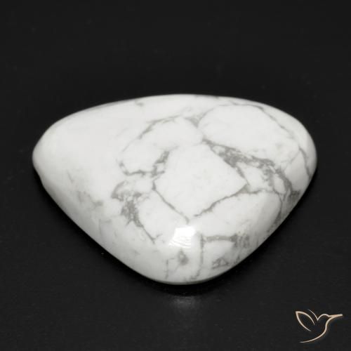 Howlite Bianco grigio naturale da 15.63 ct, Taglio trillion, Opaco
