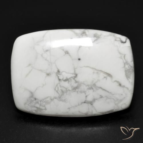 15.83ct Naturale Bianco grigio Howlite, Cuscino, Opaco