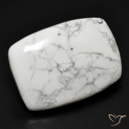 Howlite Bianco grigio naturale da 15.83 ct, Cuscino, Opaco