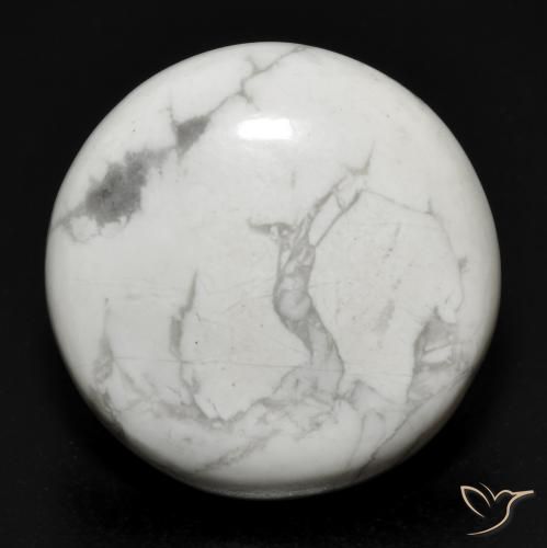 23.11ct Naturale Bianco grigio Howlite, Rotondo, Opaco