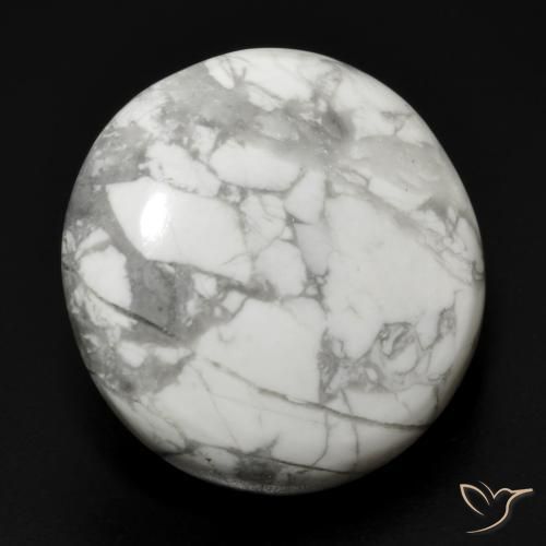 Howlite Bianco grigio naturale da 23.11 ct, Rotondo, Opaco