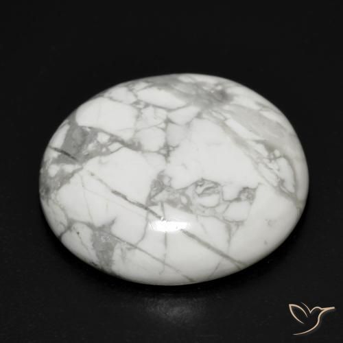 Howlite Bianco grigio naturale da 23.11 ct, Rotondo, Opaco