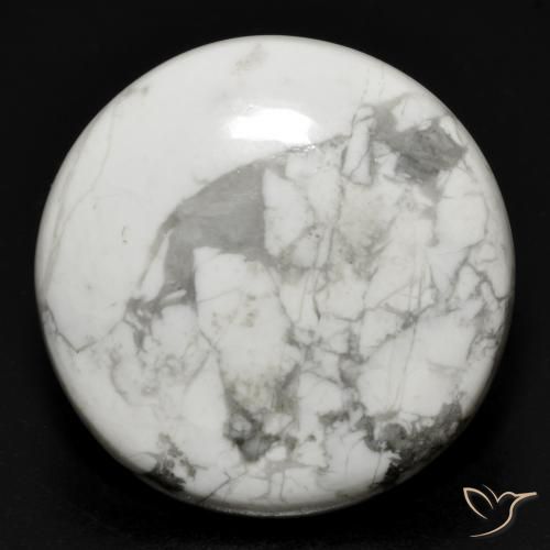 27.40ct Naturale Bianco grigio Howlite, Rotondo, Opaco