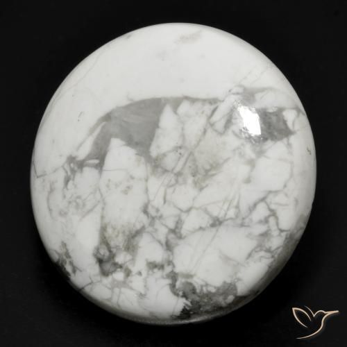 Howlite Bianco grigio naturale da 27.40 ct, Rotondo, Opaco