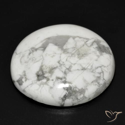 Howlite Bianco grigio naturale da 27.40 ct, Rotondo, Opaco