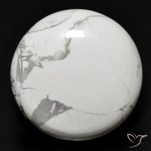 25.51ct Naturale Bianco grigio Howlite, Rotondo, Opaco