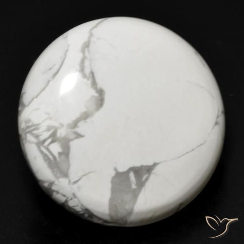 Howlite Bianco grigio naturale da 25.51 ct, Rotondo, Opaco
