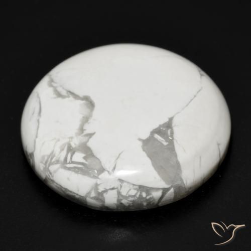 Howlite Bianco grigio naturale da 25.51 ct, Rotondo, Opaco