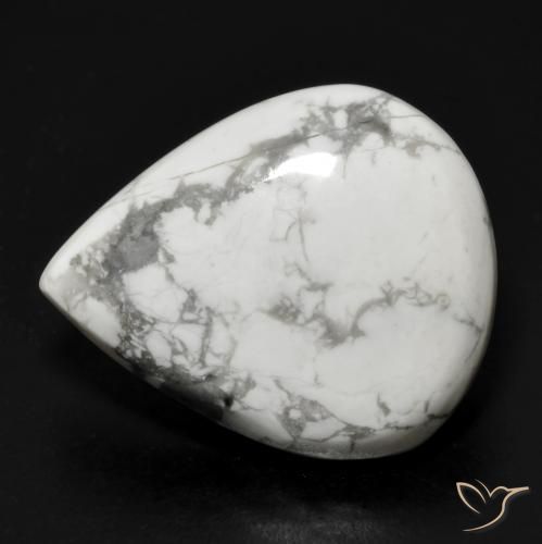 Howlite Bianco grigio naturale da 16.54 ct, Forma a pera, Opaco