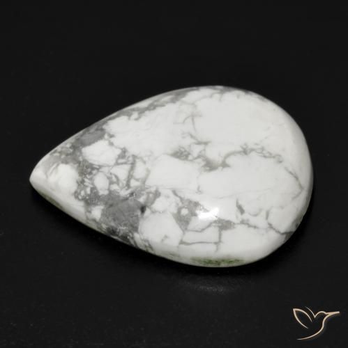 Howlite Bianco grigio naturale da 16.54 ct, Forma a pera, Opaco