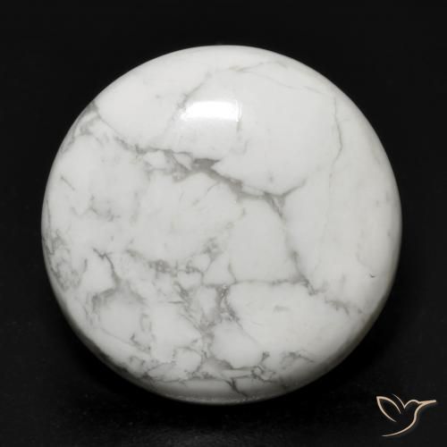 17.64ct Naturale Bianco grigio Howlite, Rotondo, Opaco