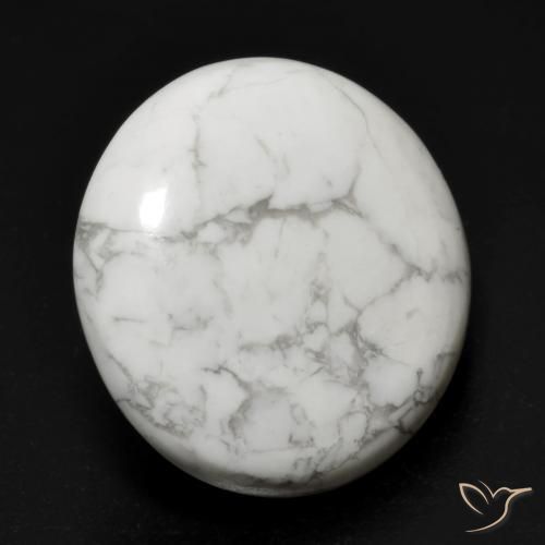 Howlite Bianco grigio naturale da 17.64 ct, Rotondo, Opaco