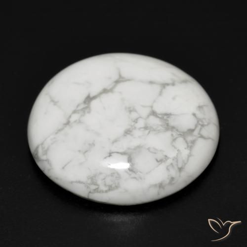 Howlite Bianco grigio naturale da 17.64 ct, Rotondo, Opaco