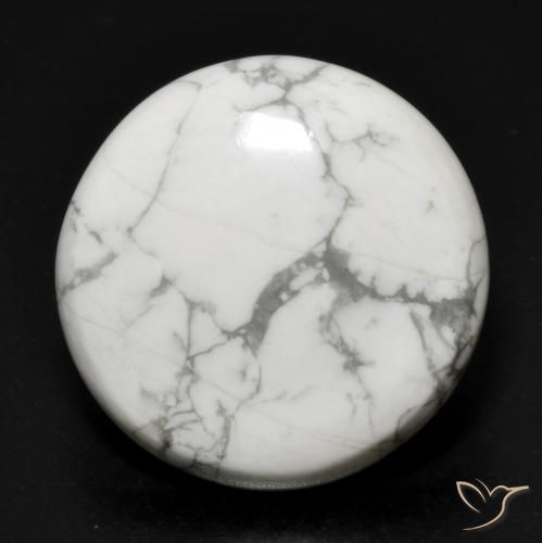 17.88ct Naturale Bianco grigio Howlite, Rotondo, Opaco