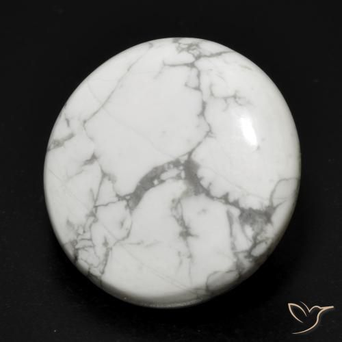 Howlite Bianco grigio naturale da 17.88 ct, Rotondo, Opaco