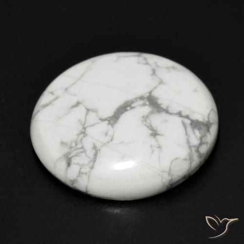 Howlite Bianco grigio naturale da 17.88 ct, Rotondo, Opaco