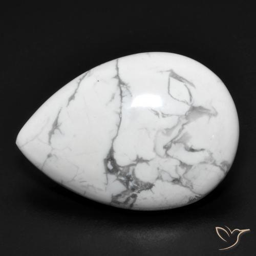14.38ct Naturale Bianco grigio Howlite, Forma a pera, Opaco