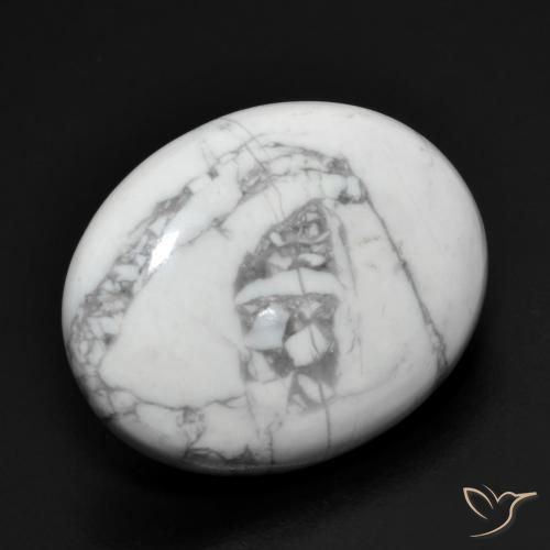 Howlite Bianco grigio naturale da 16.71 ct, Ovale, Opaco