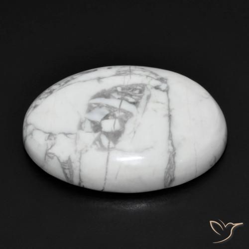 Howlite Bianco grigio naturale da 16.71 ct, Ovale, Opaco
