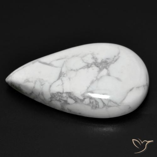 Howlite Bianco grigio naturale da 19.07 ct, Forma a pera, Opaco