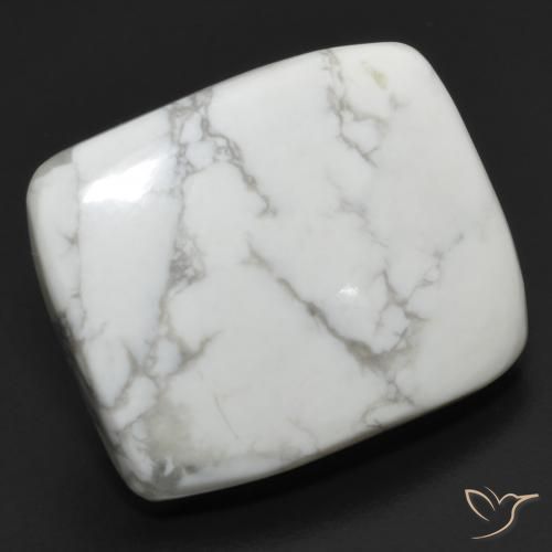 21.82ct Naturale Bianco grigio Howlite, Cuscino, Opaco