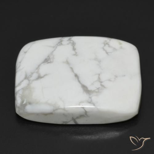 Howlite Bianco grigio naturale da 21.82 ct, Cuscino, Opaco