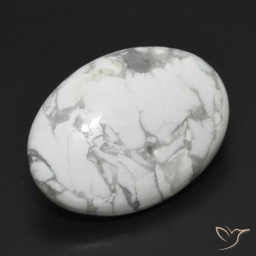Howlite Bianco grigio naturale da 15.18 ct, Ovale, Opaco